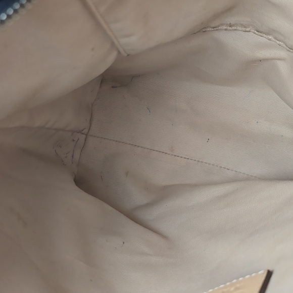 Coach Peyton Dream C Tote Blue White Signature Canvas Leather Trim Shoulder Bag - Picture 14 of 17